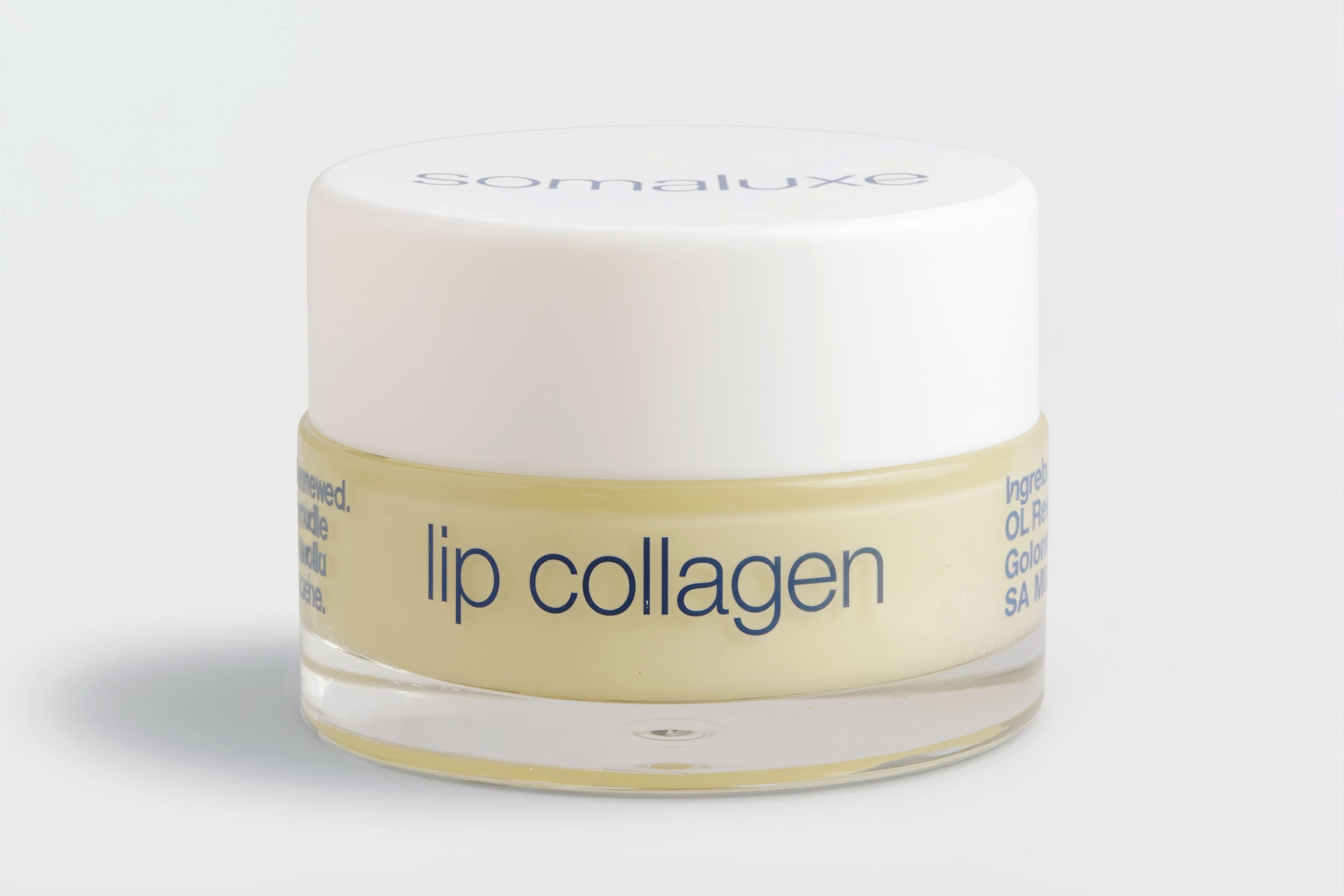 Somaluxe Lip Collagen glass jar with white lid